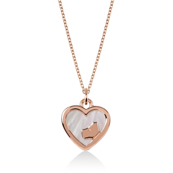 Radley 18ct Rose Gold Tone Mother Of Pearl Heart Pendant