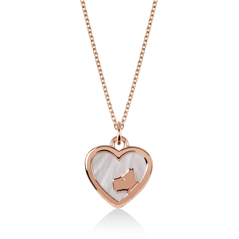 Main Image 1 of Radley 18ct Rose Gold Tone Mother Of Pearl Heart Pendant