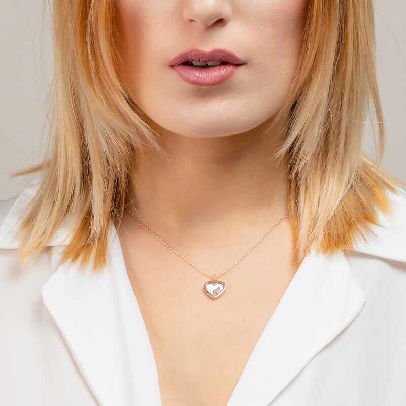 Main Image 2 of Radley 18ct Rose Gold Tone Mother Of Pearl Heart Pendant