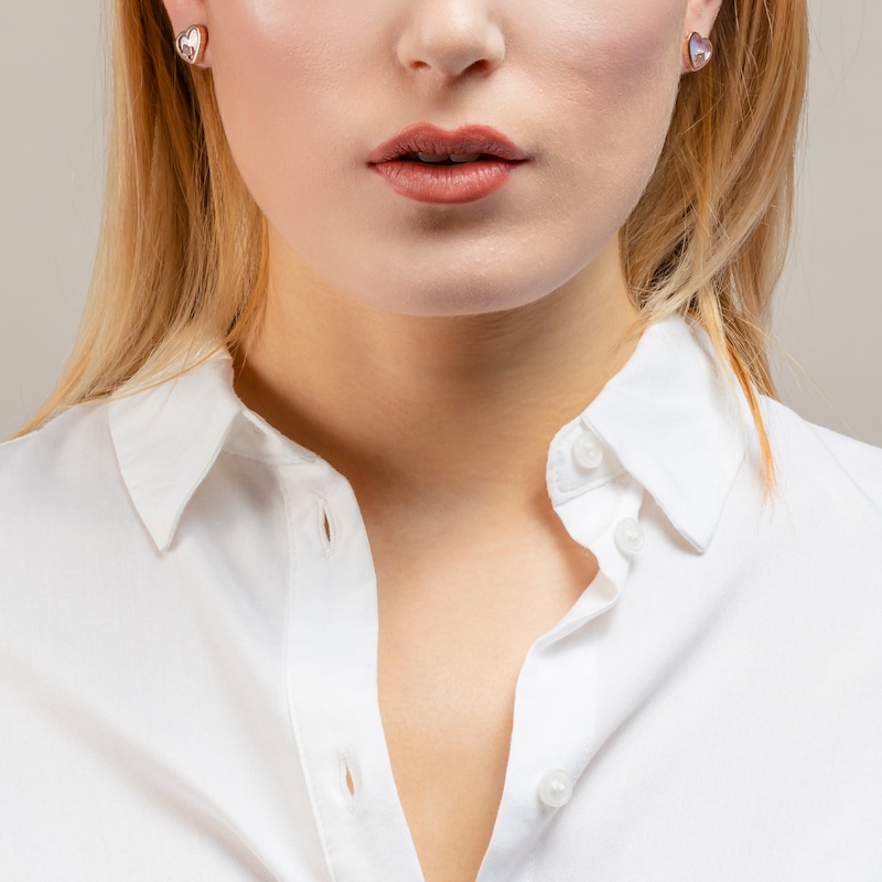 Main Image 2 of Radley 18ct Rose Gold Tone Mother Of Pearl Heart Earrings