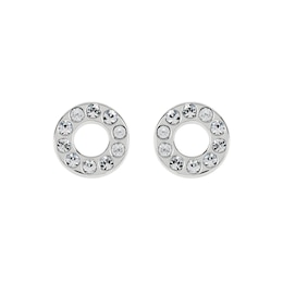 Radley Silver Open Circle Czech Crystal Stud Earrings
