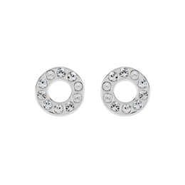 Radley Sterling Silver Open Circle Czech Crystal Stud Earrings
