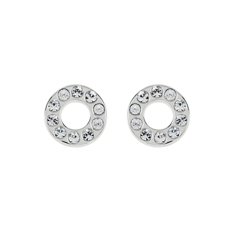 Radley Silver Open Circle Czech Crystal Stud Earrings