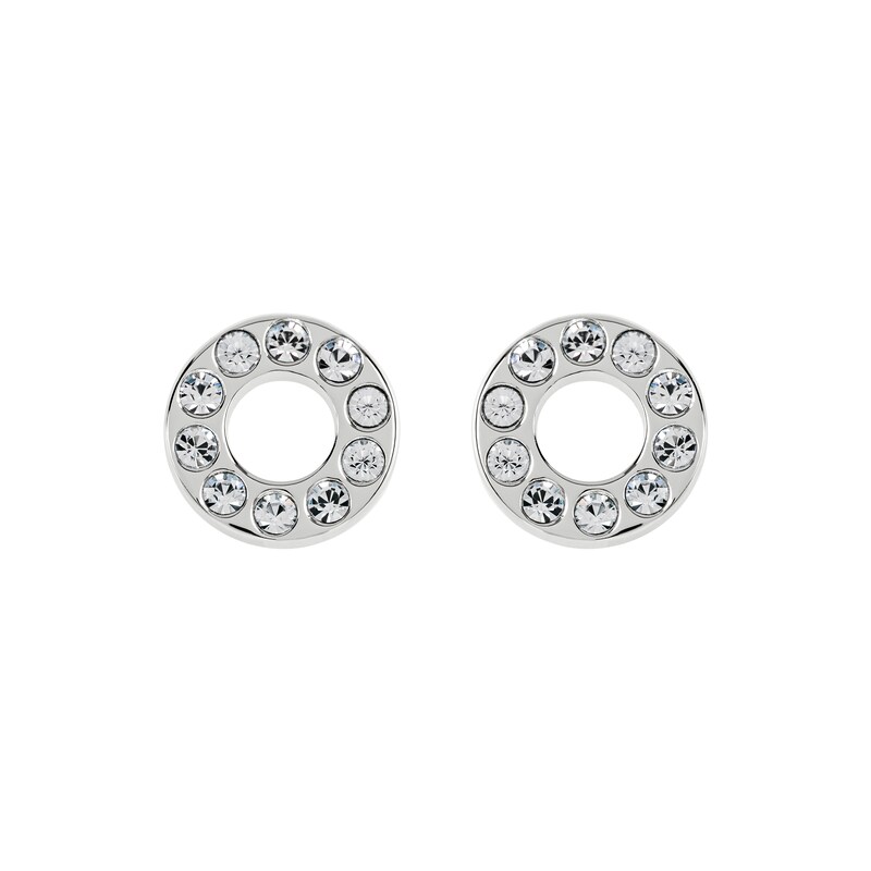 Radley Silver Open Circle Czech Crystal Stud Earrings