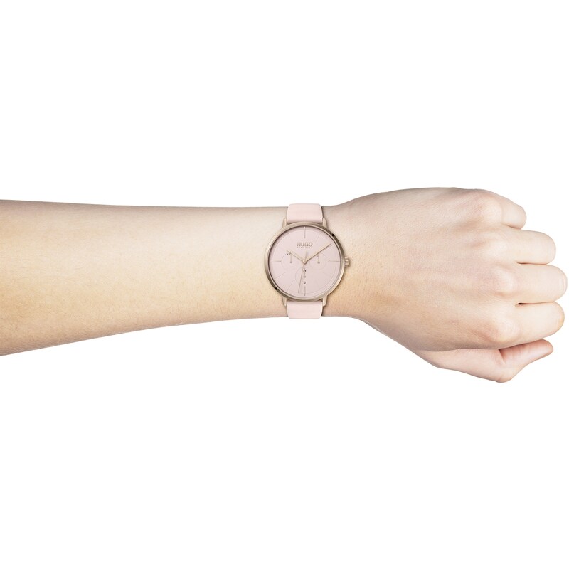 HUGO #Express Women's Pink Leather Strap Watch