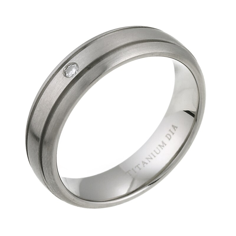 Titanium Men's Diamond Ring H.Samuel