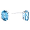 Thumbnail Image 1 of 9ct White Gold Oval Blue Topaz Stud Earrings