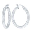 Thumbnail Image 1 of 9ct White Gold Sparkle Cut 20mm Hoop Earrings