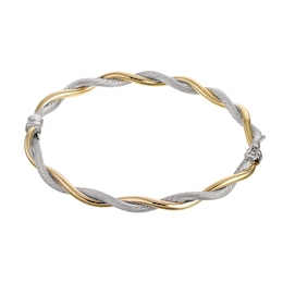 9ct Two-Tone Hinged Bangle