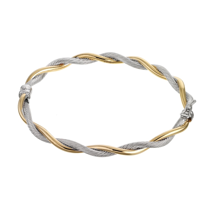 9ct Two-Tone Hinged Bangle