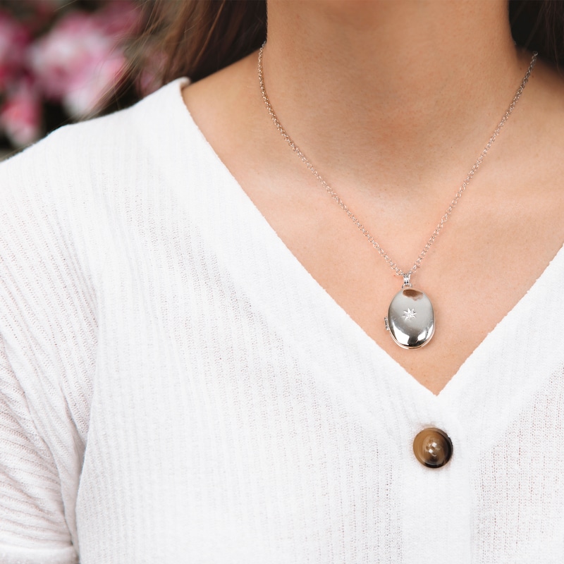 Main Image 2 of Hot Diamonds Sterling Silver Oval Locket Pendant
