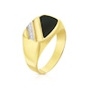 Thumbnail Image 2 of 9ct Yellow Gold Diamond & Onyx Signet Ring