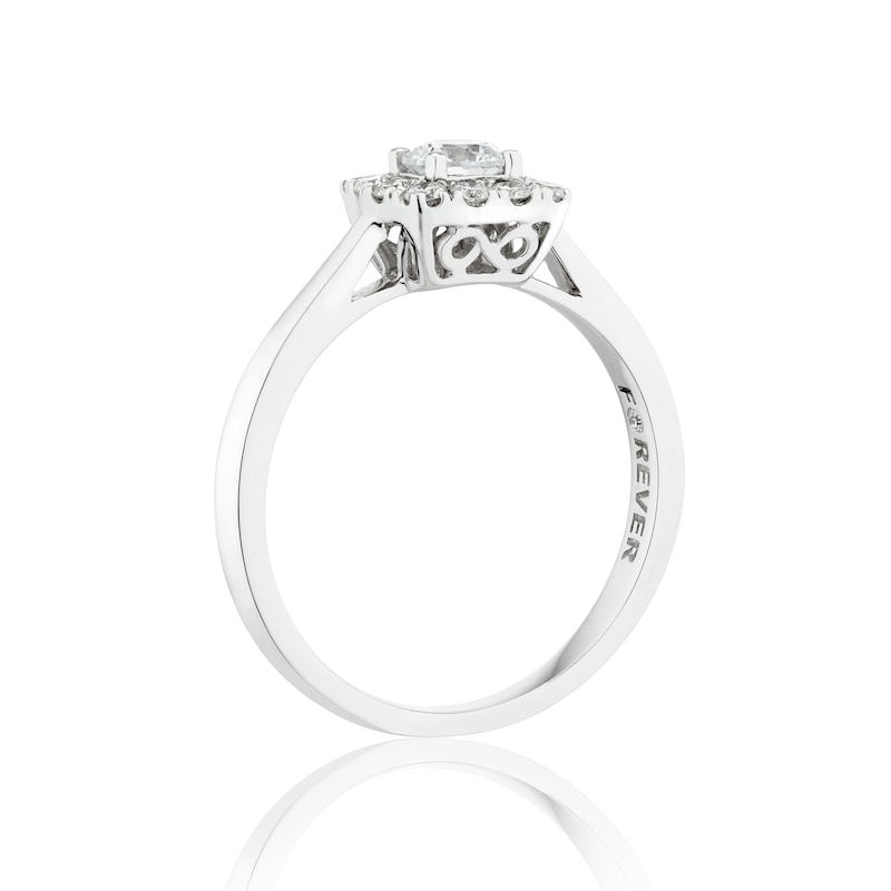Main Image 2 of The Forever Diamond Platinum Halo 0.50ct Diamond Ring