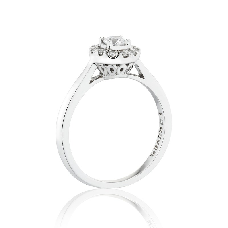 Main Image 2 of The Forever Diamond Platinum Halo 0.33ct Diamond Flower Ring