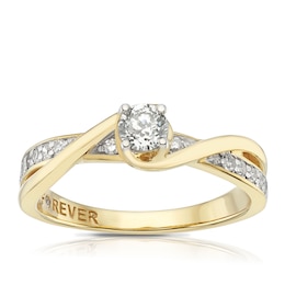 The Forever Diamond 18ct Yellow Gold 0.33ct Diamond Twist Ring