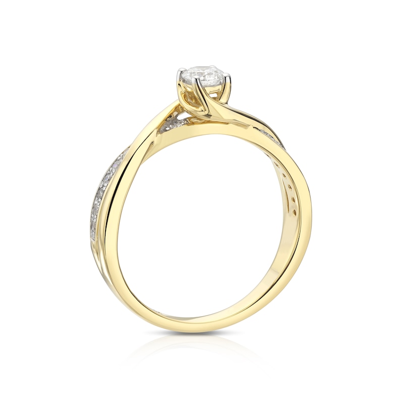 Main Image 3 of The Forever Diamond 18ct Yellow Gold 0.33ct Diamond Twist Ring