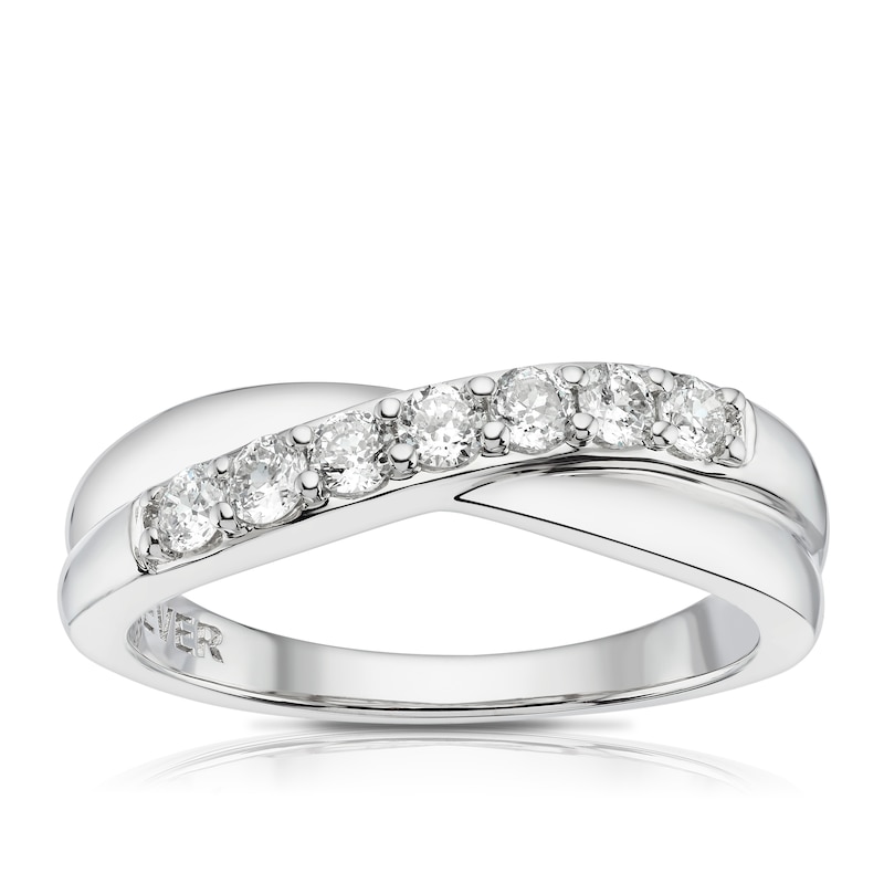 Main Image 1 of The Forever Diamond Platinum 0.28ct Diamond Crossover Ring