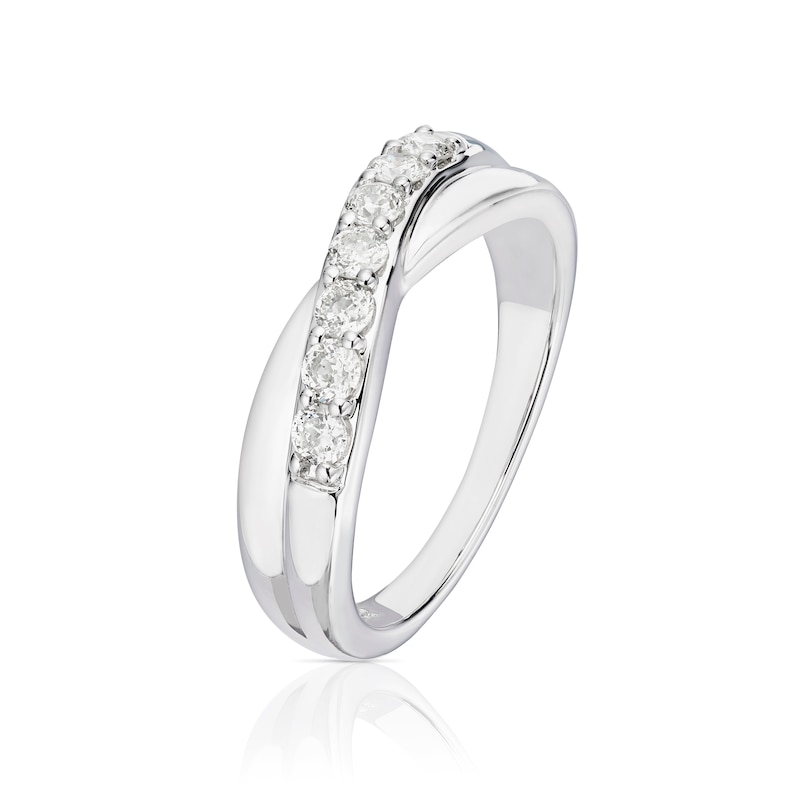Main Image 2 of The Forever Diamond Platinum 0.28ct Diamond Crossover Ring