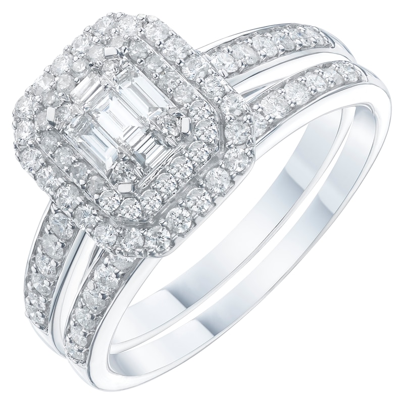Main Image 1 of Perfect Fit 9ct White Gold 0.66ct  Diamond Bridal Set