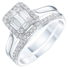Thumbnail Image 0 of Perfect Fit 9ct White Gold 0.50ct Diamond Emerald Halo Bridal Set