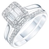 Thumbnail Image 1 of Perfect Fit 9ct White Gold 0.50ct Diamond Emerald Halo Bridal Set
