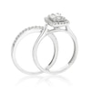 Thumbnail Image 1 of Perfect Fit 9ct White Gold 0.50ct Diamond Emerald Halo Bridal Set