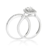 Thumbnail Image 2 of Perfect Fit 9ct White Gold 0.50ct Diamond Emerald Halo Bridal Set