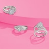 Thumbnail Image 2 of Perfect Fit 9ct White Gold 0.50ct Diamond Emerald Halo Bridal Set