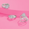 Thumbnail Image 3 of Perfect Fit 9ct White Gold 0.50ct Diamond Emerald Halo Bridal Set