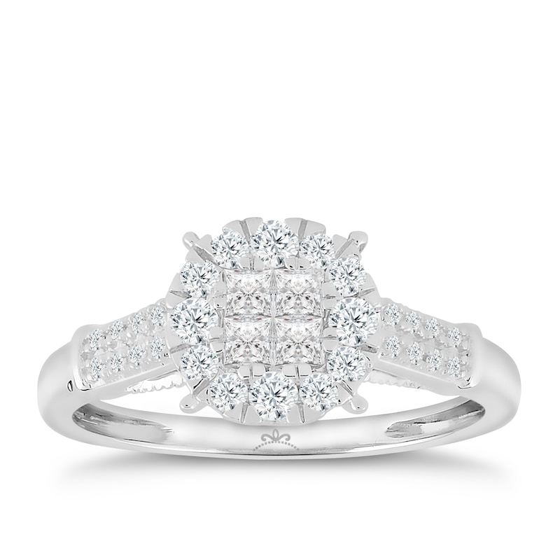 Main Image 1 of Princessa 9ct White Gold 1/2ct Diamond Ring