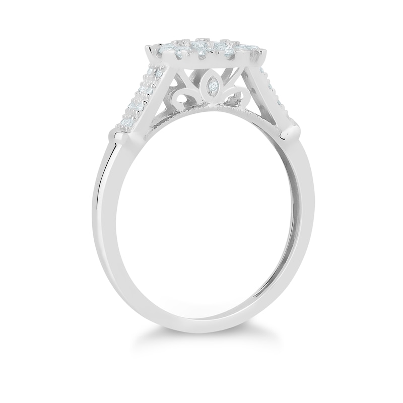 Main Image 2 of Princessa 9ct White Gold 1/2ct Diamond Ring