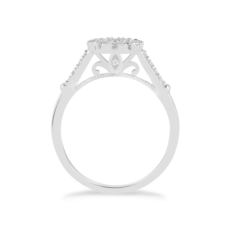 Main Image 3 of Princessa 9ct White Gold 1/2ct Diamond Ring