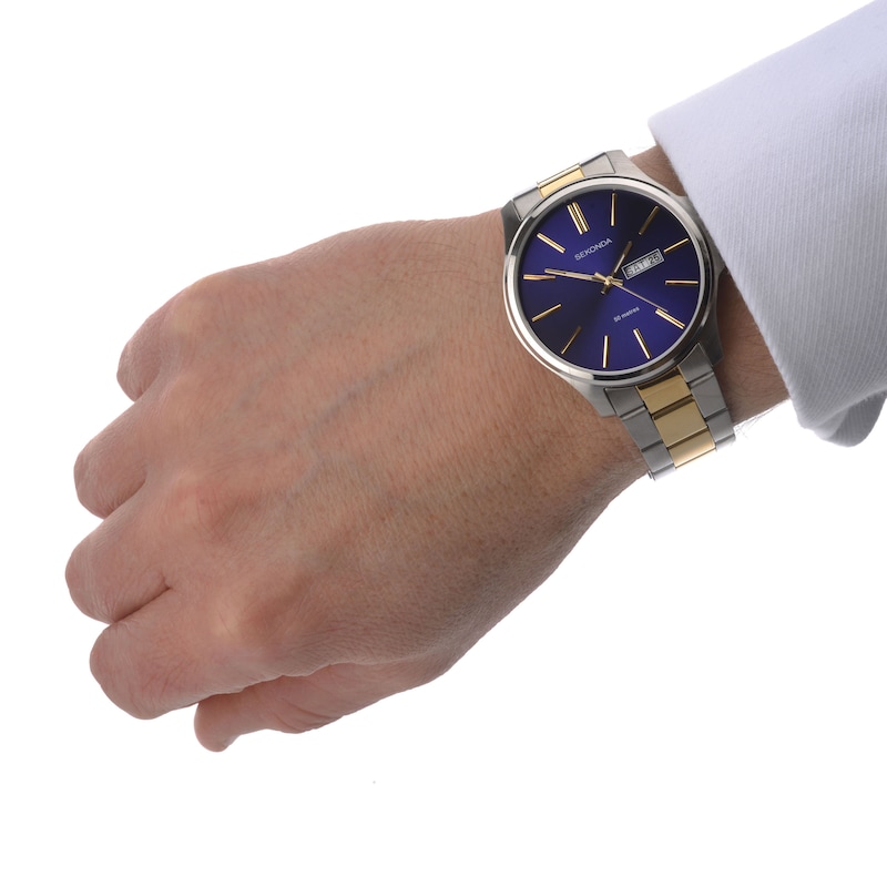 Main Image 2 of Sekonda Men’s Jones Blue Dial Two Tone Stainless Steel Bracelet Watch