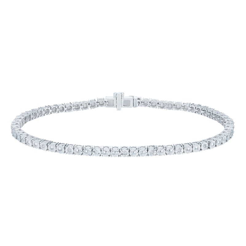 Main Image 1 of Sterling Silver 0.10ct Diamond Tennis Bracelet