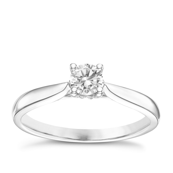 9ct White Gold 0.25ct Diamond Solitare Ring