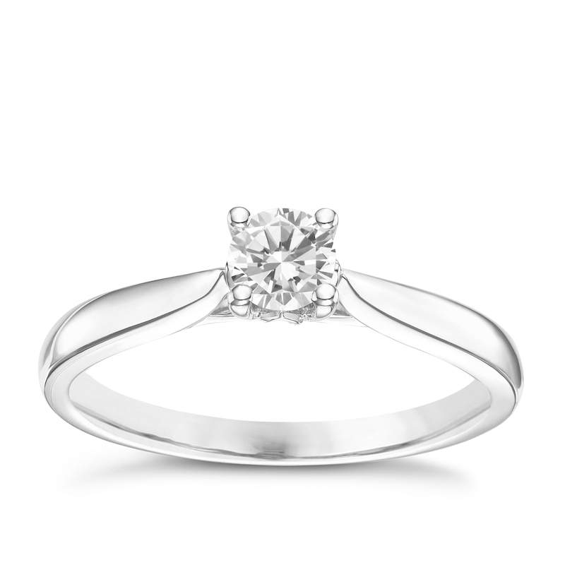 Main Image 1 of 9ct White Gold 0.25ct Diamond Solitare Ring