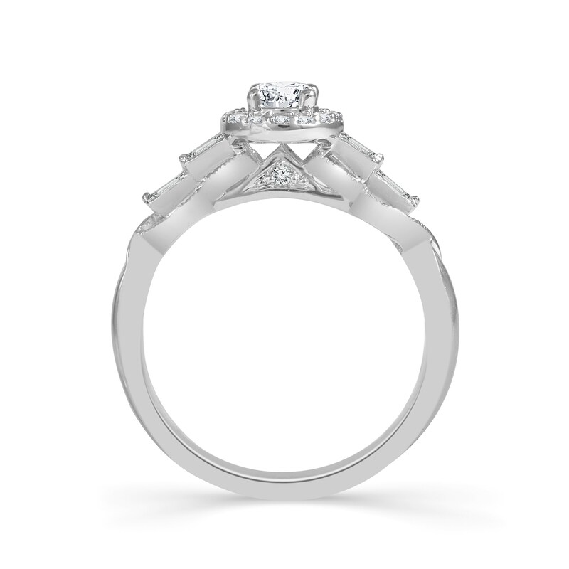 Main Image 2 of Emmy London 18ct White Gold 0.50ct Diamond Halo Ring