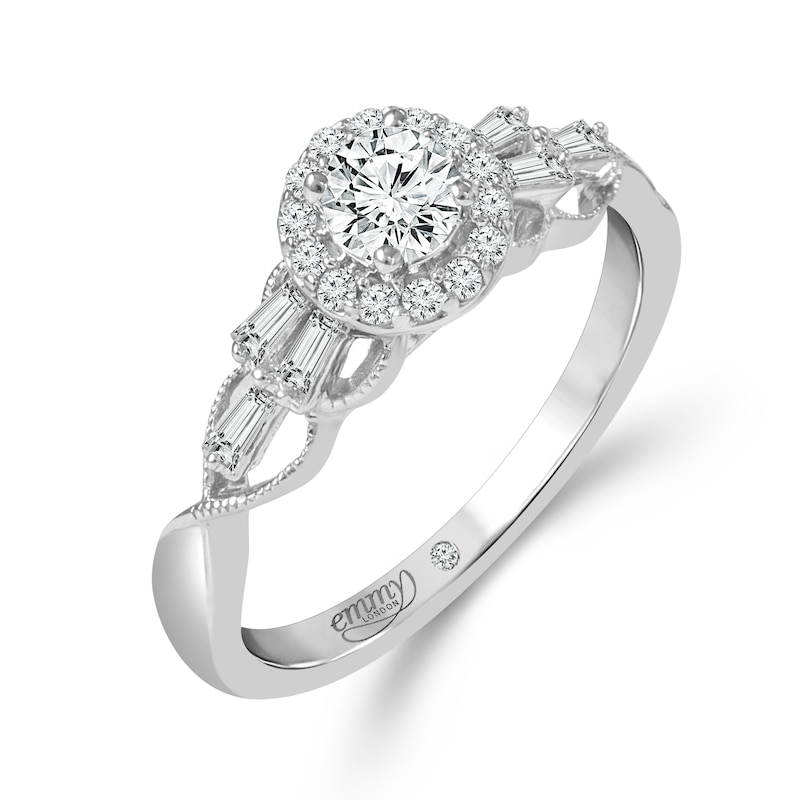 Main Image 3 of Emmy London 18ct White Gold 0.50ct Diamond Halo Ring