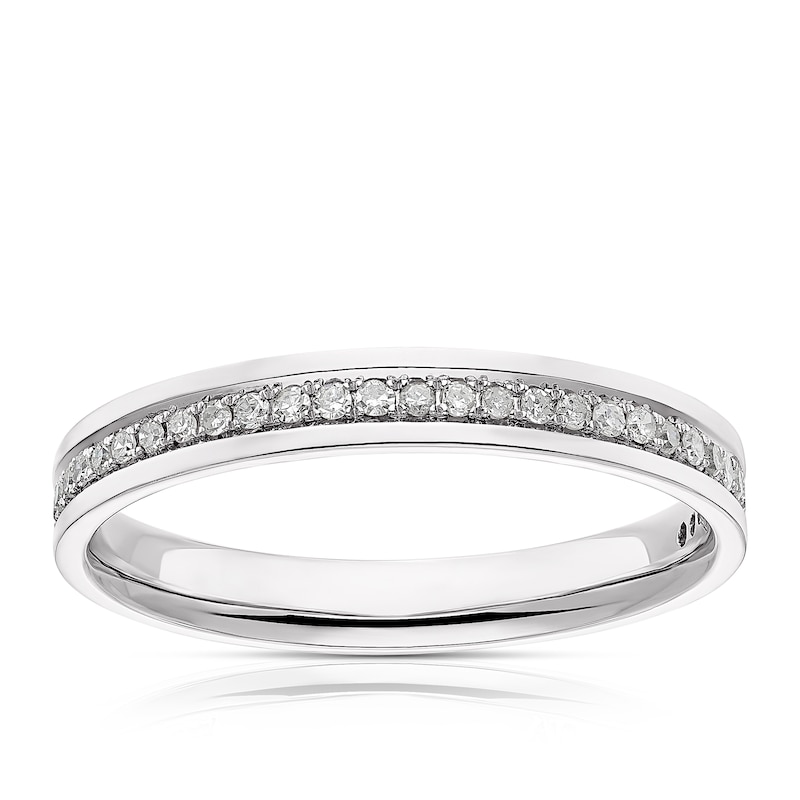 9ct White Gold 0.15ct Diamond Wedding Ring