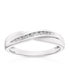 Thumbnail Image 1 of 9ct White Gold 0.10ct Diamond Set Crossover Ring