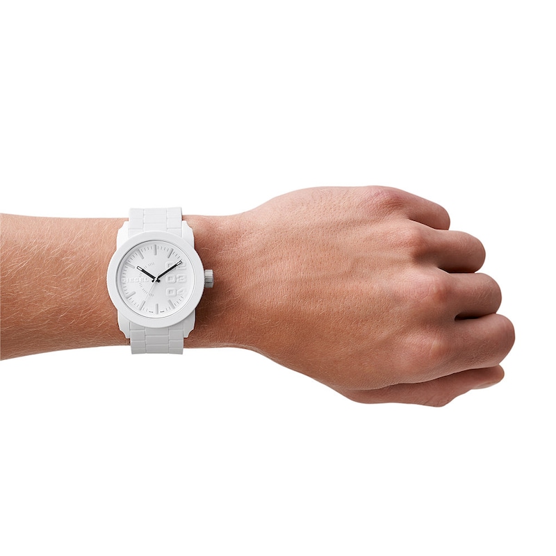Main Image 3 of Diesel Double Down Men's White Silicone Strap Watch