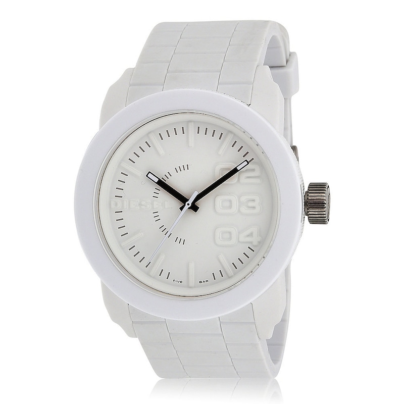 Main Image 4 of Diesel Double Down Men's White Silicone Strap Watch