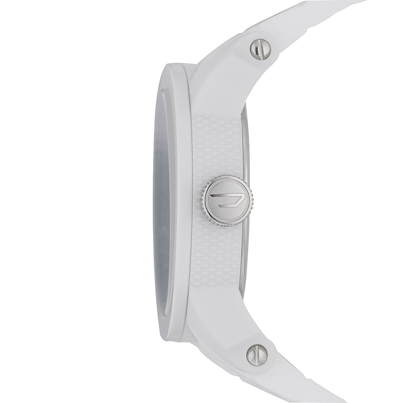 Diesel Double Down Men's White Silicone Strap Watch