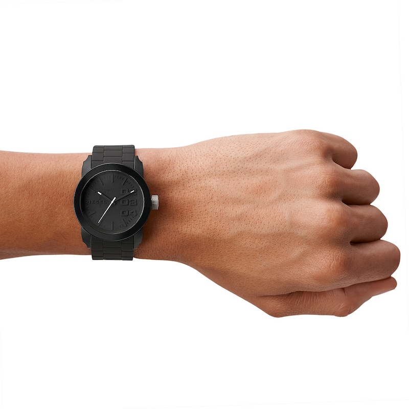 Main Image 4 of Diesel Double Down Men's Black Silicone Strap Watch