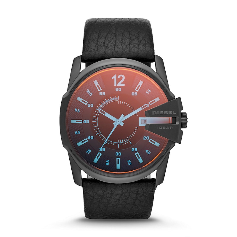 Main Image 1 of Diesel Master Chief Men's Black Leather Strap Watch