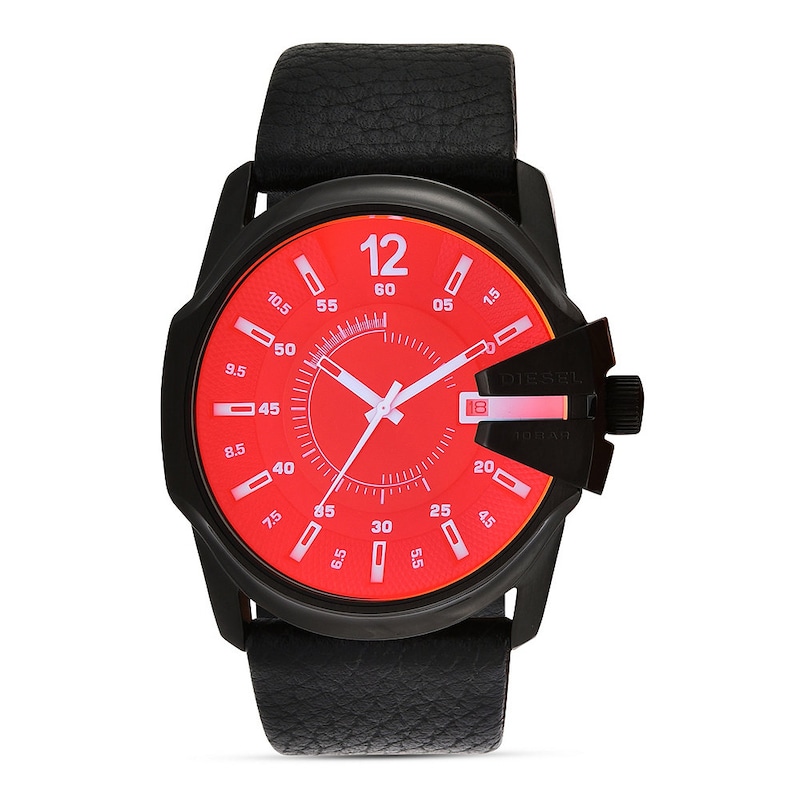 Main Image 2 of Diesel Master Chief Men's Black Leather Strap Watch