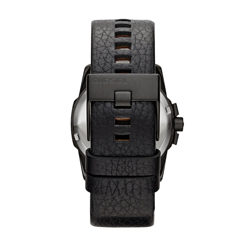 Diesel Master Chief Men's Black Leather Strap Watch