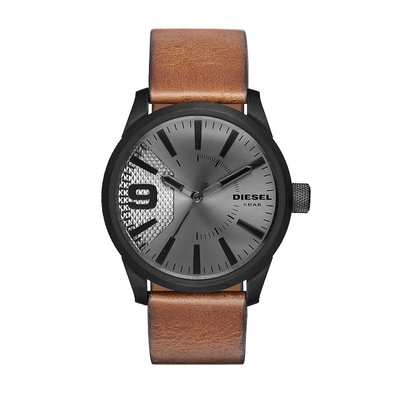 Diesel Rasp Men's Brown Leather Strap Watch