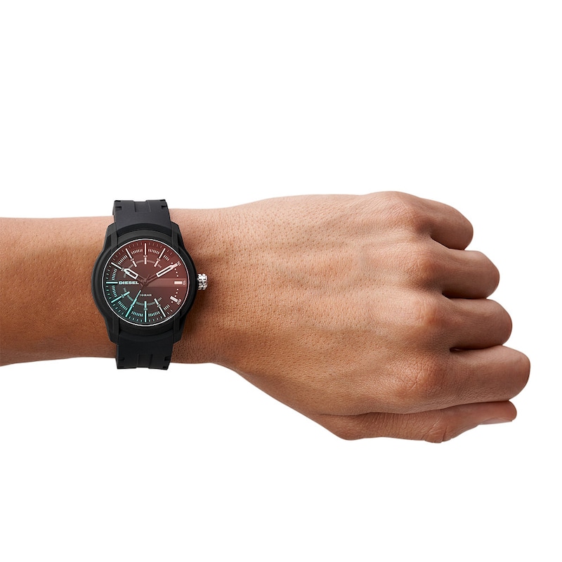 Diesel Armbar Men's Black Silicone Strap Watch