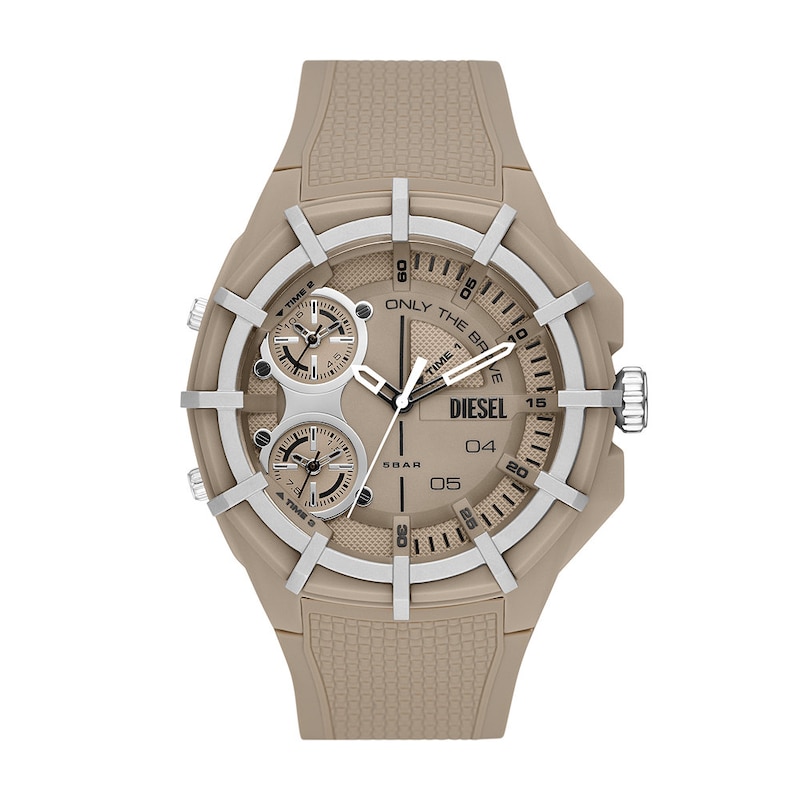 Diesel Framed Men's Brown Silicone Strap Watch